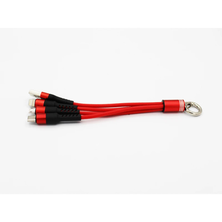 کابل پاور بانک / کابل تبدیل USB به لایتنینگ/ USB-C/ microUSB لیتانگ مدل LT-ET-08 طول 0.18 متر
